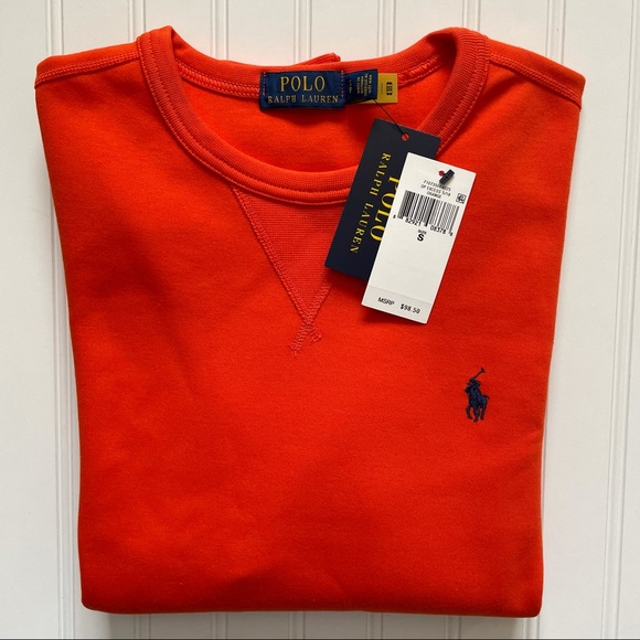 POLO Ralph Lauren ORANGE Long Sleeve Pullover Sweatshirt!  S - Picture 5 of 8